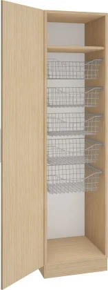 Garderobeskap med 5 trådkurver , bredde 40,50,60 cm